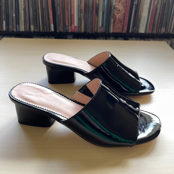 J. Crew Black Patent Leather Mules - Picture 2 of 6